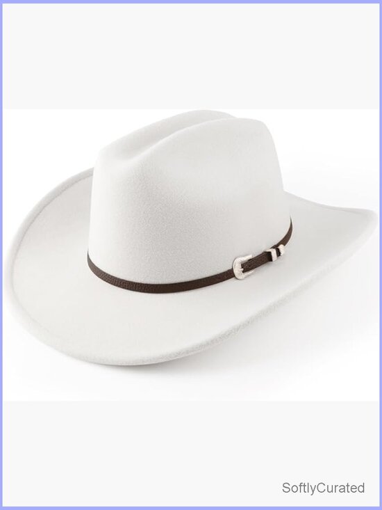 Classic Felt Western Cowboy Hat Wide Brim Unisex Cowgirl Retro Fedora